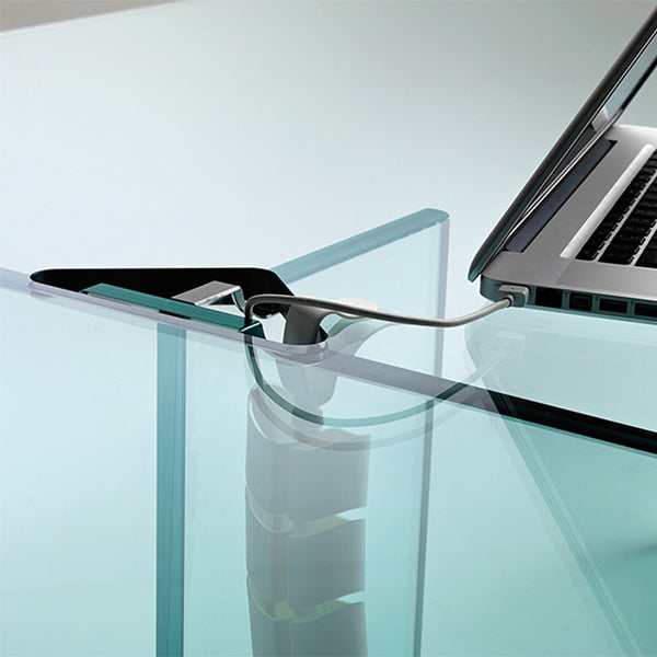 Italian modern L shaped executive desk Essence - Uffix