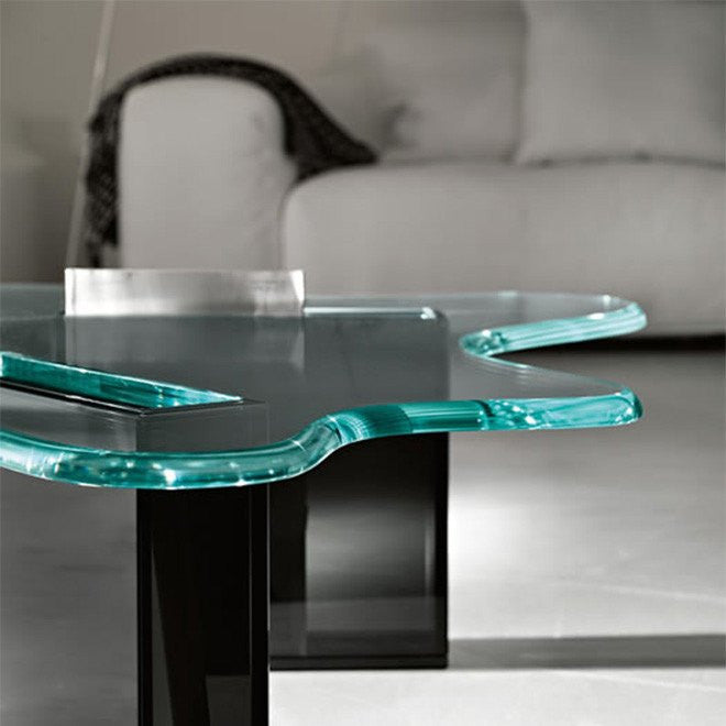 Bent Glass Sofa Table Extra White 12mm Thick Glass